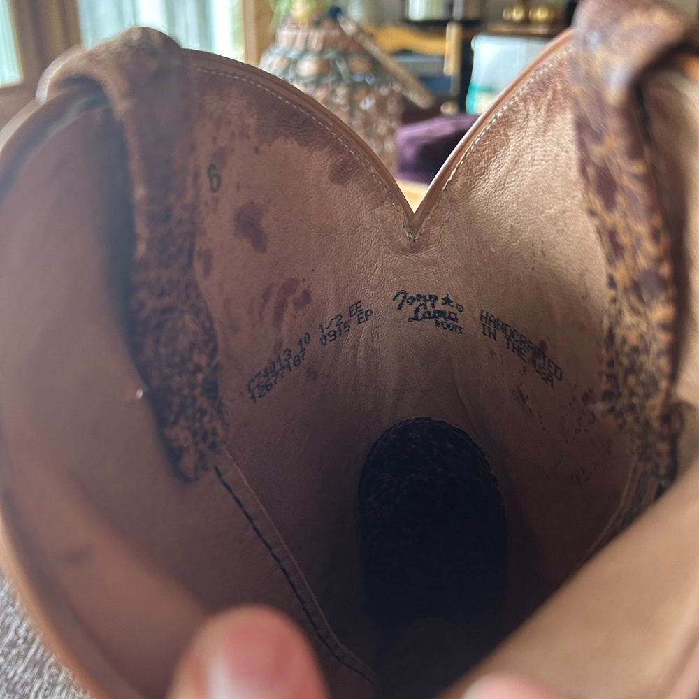 Tony Lama Brown Western Boots - Picture 6 of 11